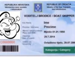 Boat licence example