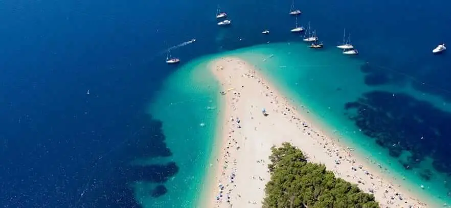 Zlatni rat beach on Bol in Croatia