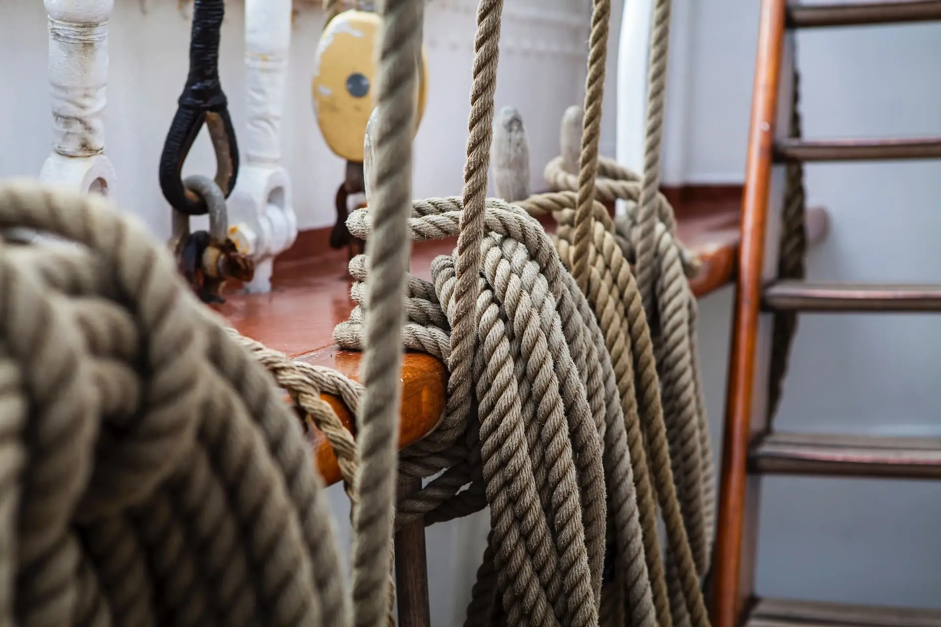 Details of ropes on a boat