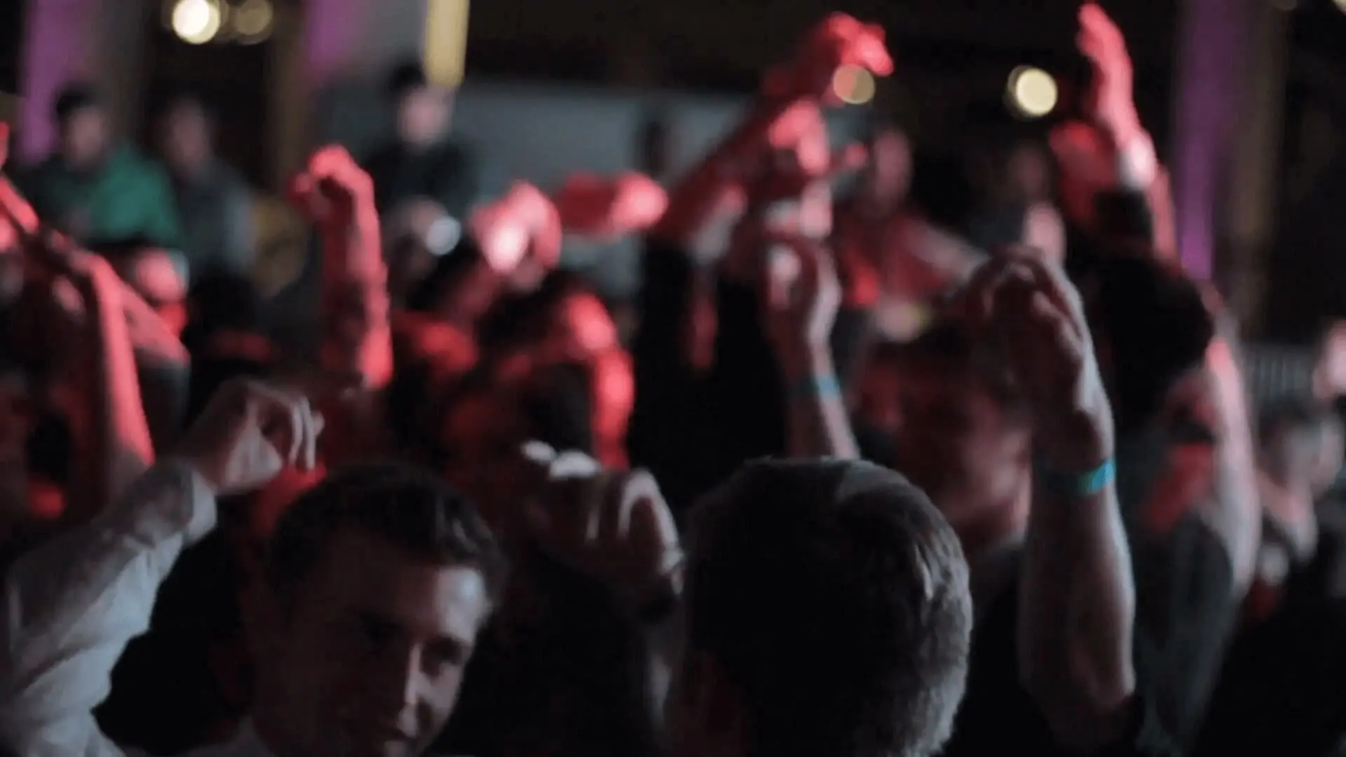 Young people clubbing at night